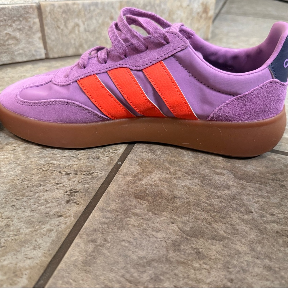 adidas Pink Sneakers with Orange Three-Stripes - Picture 4 of 6